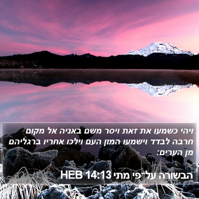 הבשורה על־פי מתי 14:13 HEB Bible Verse Image