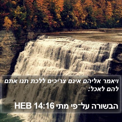 הבשורה על־פי מתי 14:16 HEB Bible Verse Image