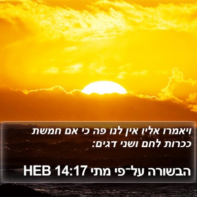 הבשורה על־פי מתי 14:17 HEB Bible Verse Image