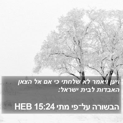 הבשורה על־פי מתי 15:24 HEB Bible Verse Image