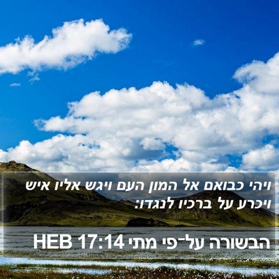 הבשורה על־פי מתי 17:14 HEB Bible Verse Image