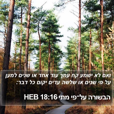 הבשורה על־פי מתי 18:16 HEB Bible Verse Image