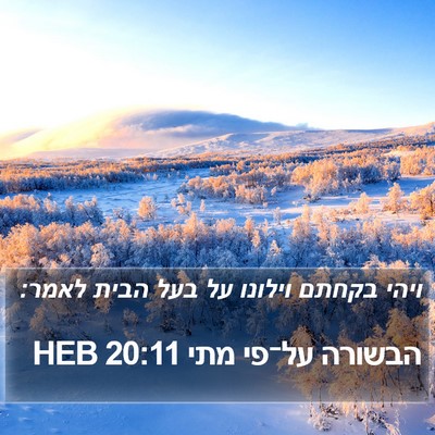 הבשורה על־פי מתי 20:11 HEB Bible Verse Image