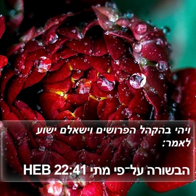 הבשורה על־פי מתי 22:41 HEB Bible Verse Image