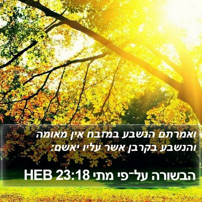 הבשורה על־פי מתי 23:18 HEB Bible Verse Image