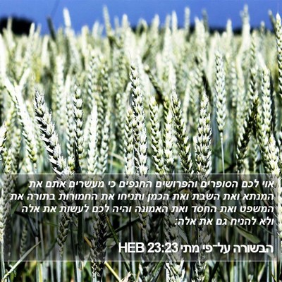 הבשורה על־פי מתי 23:23 HEB Bible Verse Image