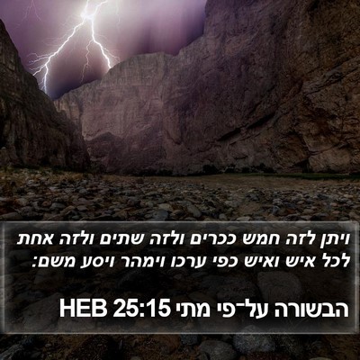 הבשורה על־פי מתי 25:15 HEB Bible Verse Image