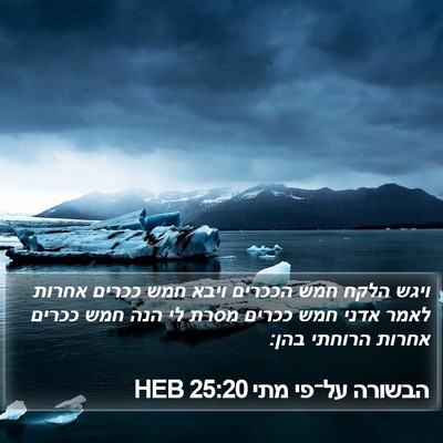 הבשורה על־פי מתי 25:20 HEB Bible Verse Image