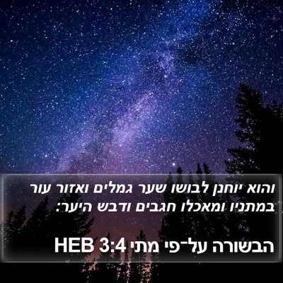הבשורה על־פי מתי 3:4 HEB Bible Verse Image
