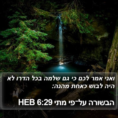 הבשורה על־פי מתי 6:29 HEB Bible Verse Image