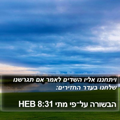 הבשורה על־פי מתי 8:31 HEB Bible Verse Image