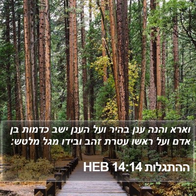 ההתגלות 14:14 HEB Bible Verse Image