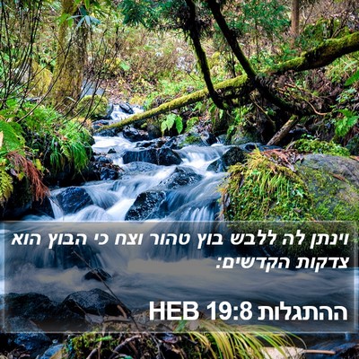 ההתגלות 19:8 HEB Bible Verse Image
