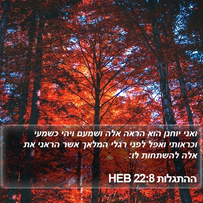 ההתגלות 22:8 HEB Bible Verse Image