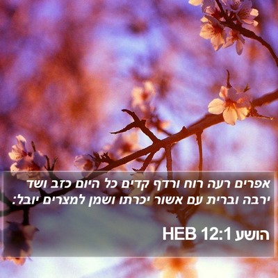 הושע 12:1 HEB Bible Verse Image