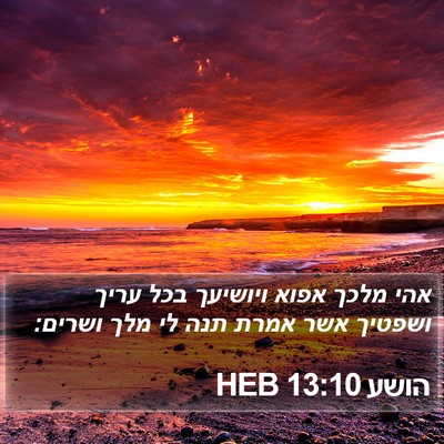 הושע 13:10 HEB Bible Verse Image