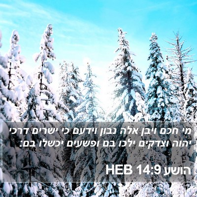 הושע 14:9 HEB Bible Verse Image