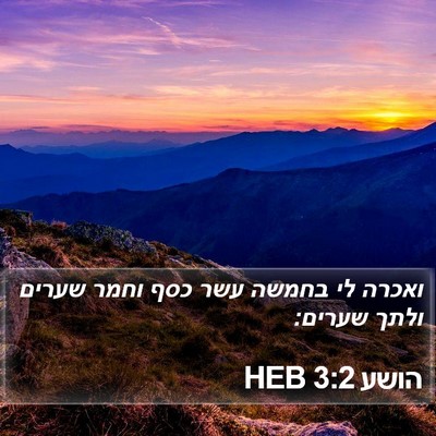 הושע 3:2 HEB Bible Verse Image