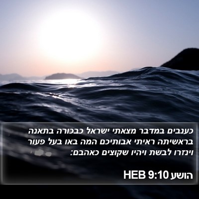 הושע 9:10 HEB Bible Verse Image