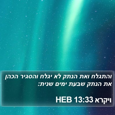 ויקרא 13:33 HEB Bible Verse Image