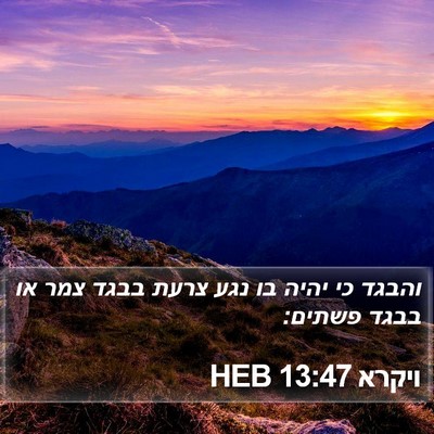 ויקרא 13:47 HEB Bible Verse Image