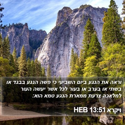 ויקרא 13:51 HEB Bible Verse Image