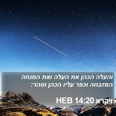 ויקרא 14:20 HEB Bible Verse Image