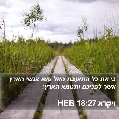 ויקרא 18:27 HEB Bible Verse Image
