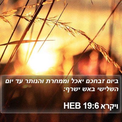 ויקרא 19:6 HEB Bible Verse Image