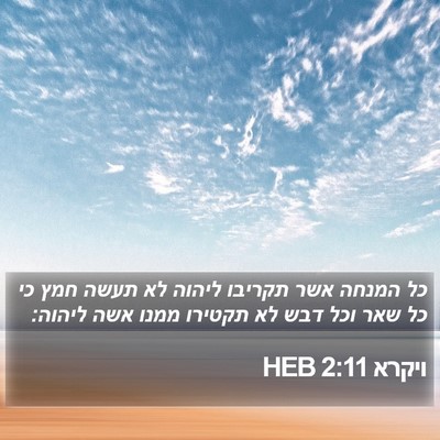 ויקרא 2:11 HEB Bible Verse Image