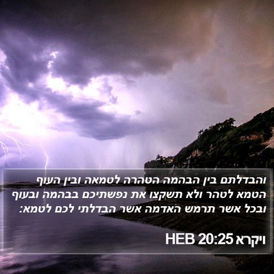 ויקרא 20:25 HEB Bible Verse Image
