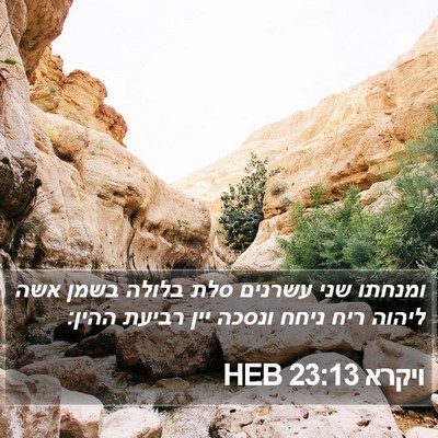 ויקרא 23:13 HEB Bible Verse Image