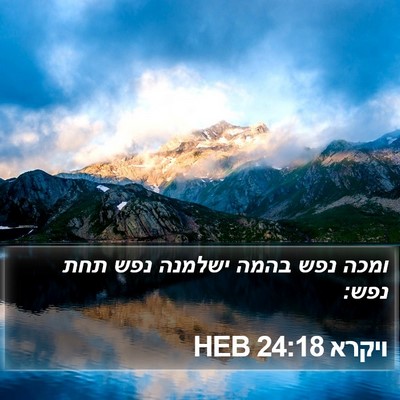 ויקרא 24:18 HEB Bible Verse Image