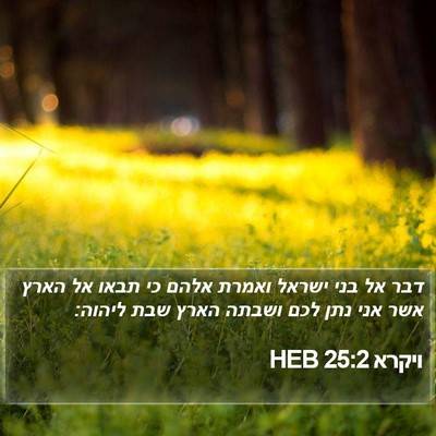 ויקרא 25:2 HEB Bible Verse Image