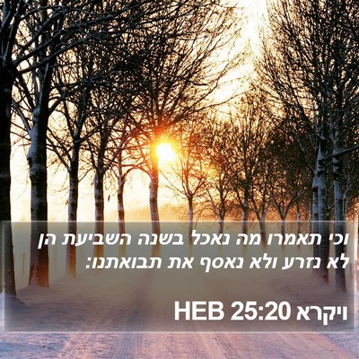 ויקרא 25:20 HEB Bible Verse Image