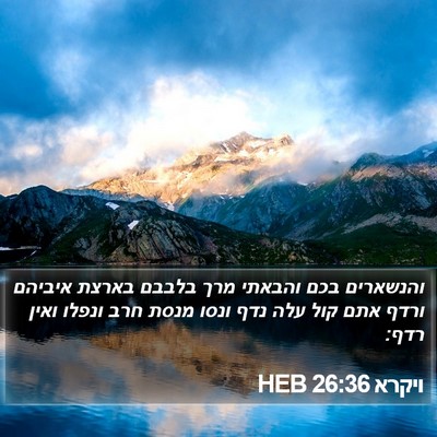 ויקרא 26:36 HEB Bible Verse Image