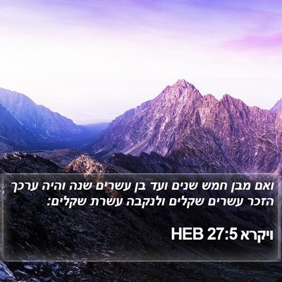 ויקרא 27:5 HEB Bible Verse Image