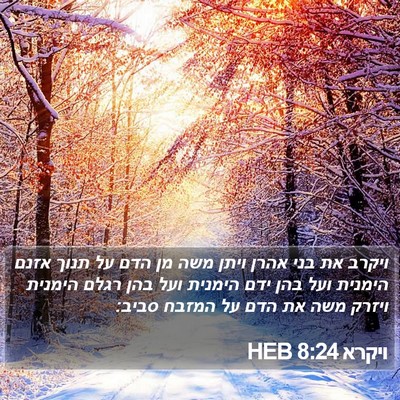 ויקרא 8:24 HEB Bible Verse Image