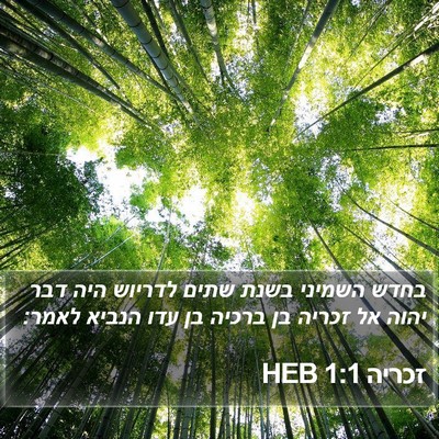 זכריה 1:1 HEB Bible Verse Image