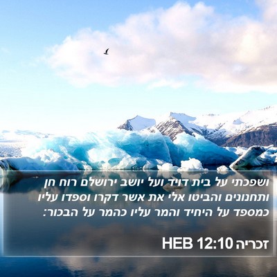 זכריה 12:10 HEB Bible Verse Image