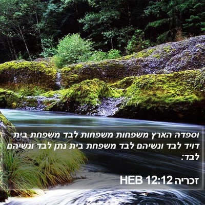 זכריה 12:12 HEB Bible Verse Image