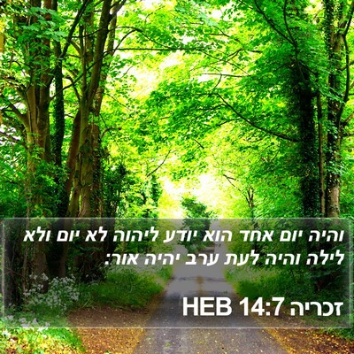 זכריה 14:7 HEB Bible Verse Image