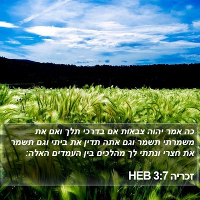 זכריה 3:7 HEB Bible Verse Image