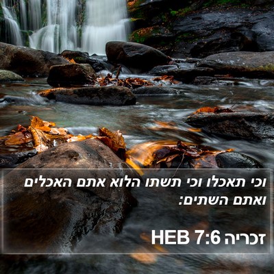 זכריה 7:6 HEB Bible Verse Image