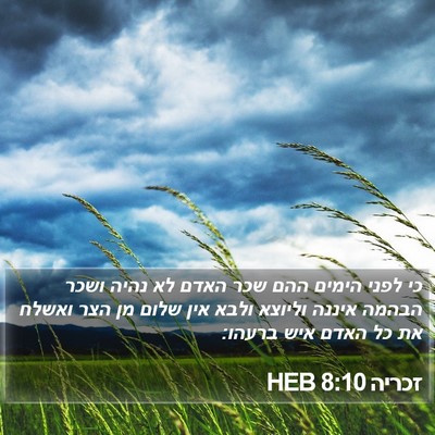 זכריה 8:10 HEB Bible Verse Image