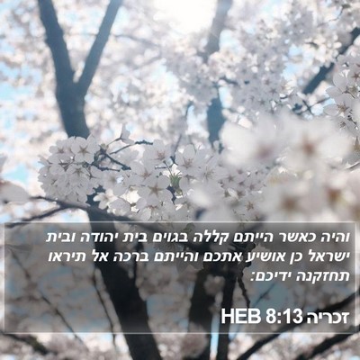 זכריה 8:13 HEB Bible Verse Image