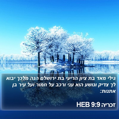 זכריה 9:9 HEB Bible Verse Image