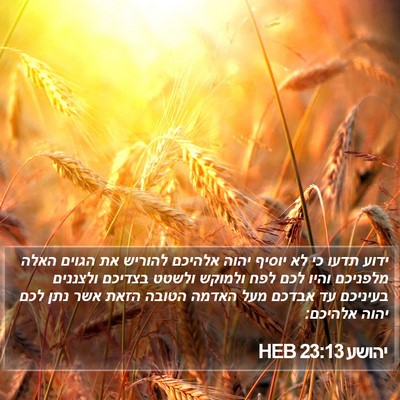 יהושע 23:13 HEB Bible Verse Image