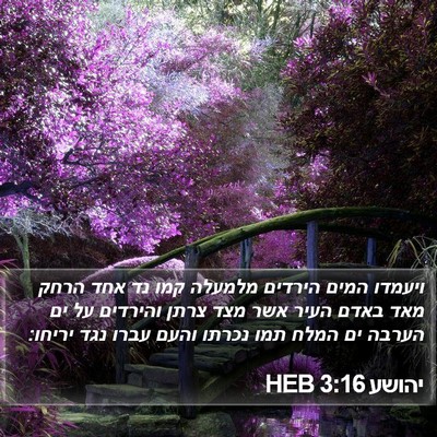 יהושע 3:16 HEB Bible Verse Image