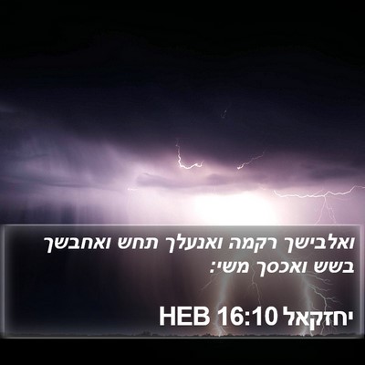 יחזקאל 16:10 HEB Bible Verse Image